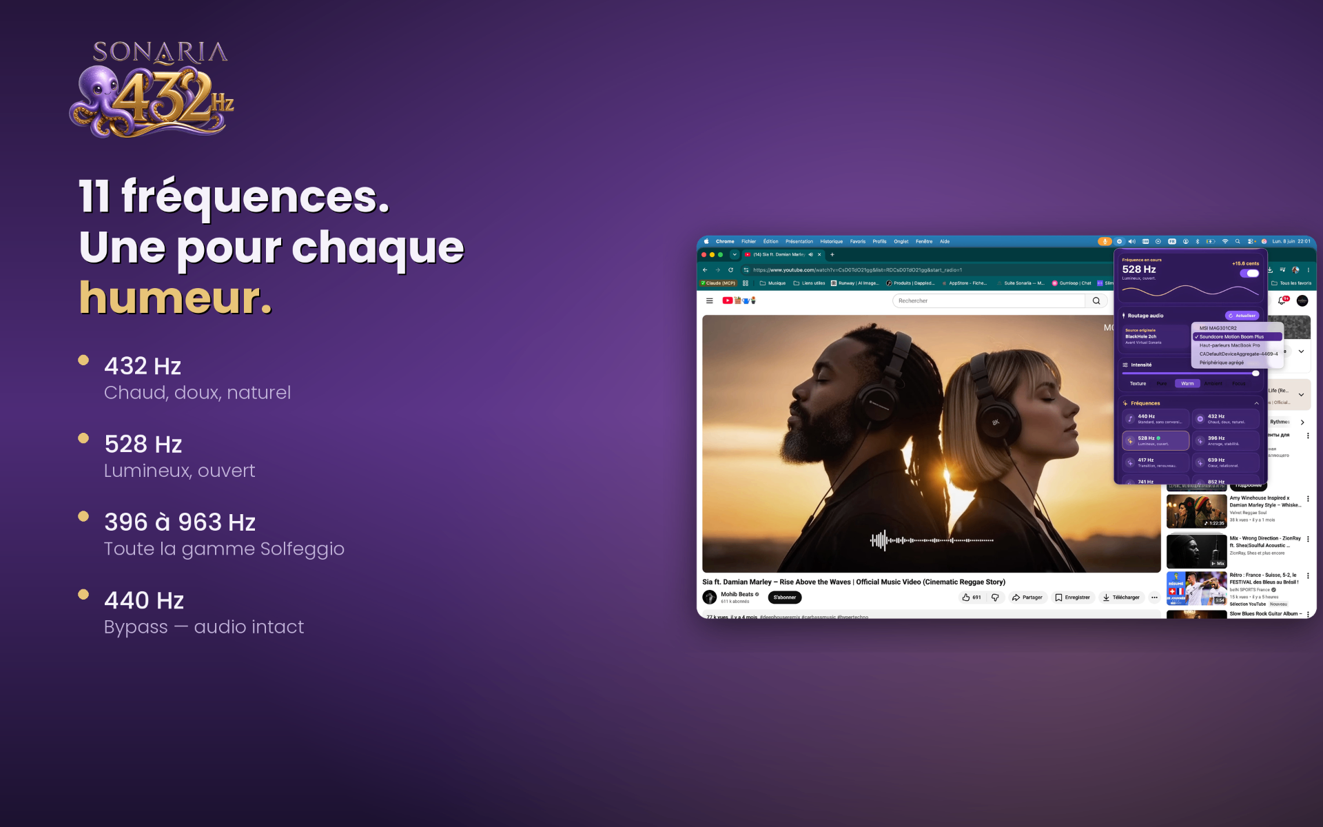 11 fréquences. Une pour chaque humeur